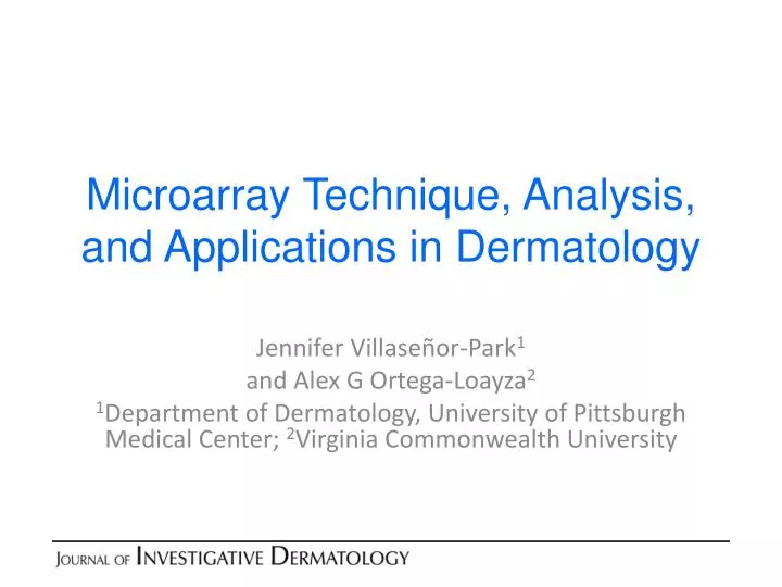 microarray technique analysis and applications in dermatology