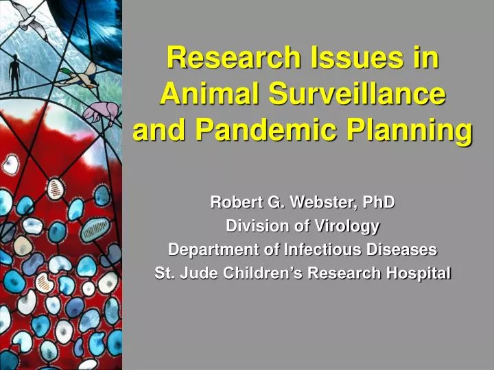 research issues in animal surveillance and pandemic planning