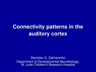 Connectivity patterns in the auditory cortex