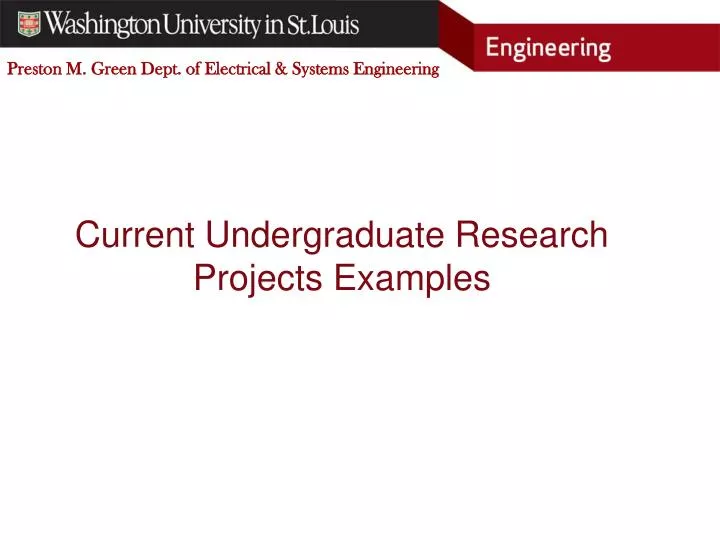 current undergraduate research projects examples
