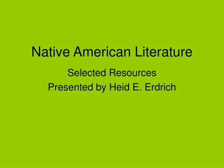 native american literature