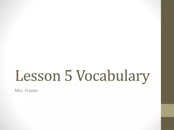 lesson 5 vocabulary