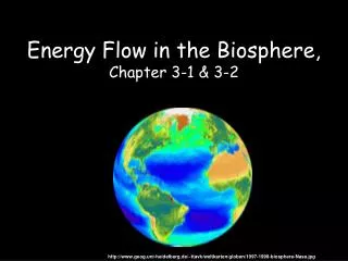 Energy Flow in the Biosphere, Chapter 3-1 &amp; 3-2