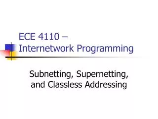 ECE 4110 – Internetwork Programming