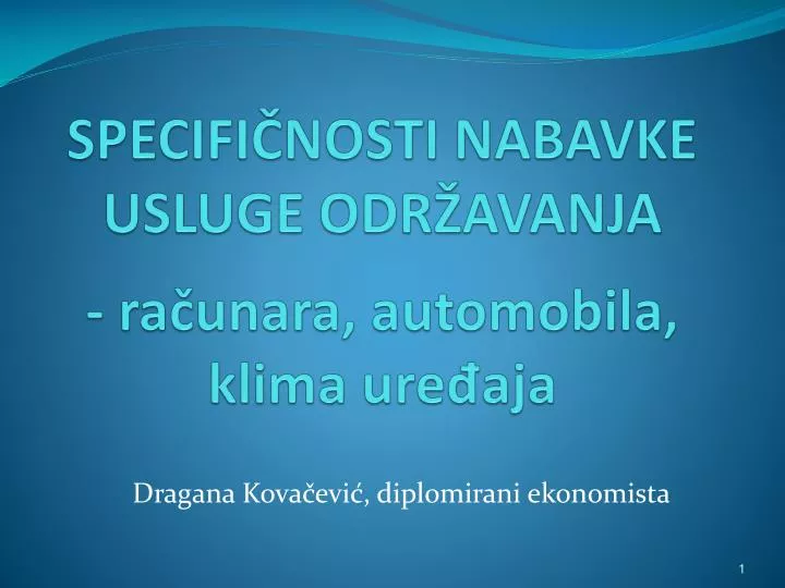 specifi nosti nabavke usluge odr avanja ra unara automobila klima ure aja