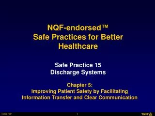 Safe Practice 15 Discharge Systems