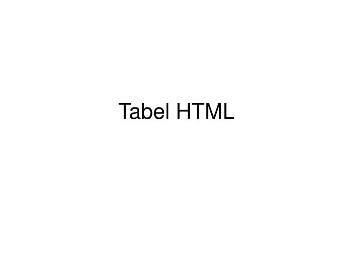 tabel html