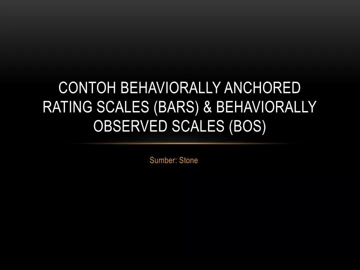 contoh behaviorally anchored rating scales bars behaviorally observed scales bos