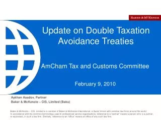 Update on Double Taxation Avoidance Treaties