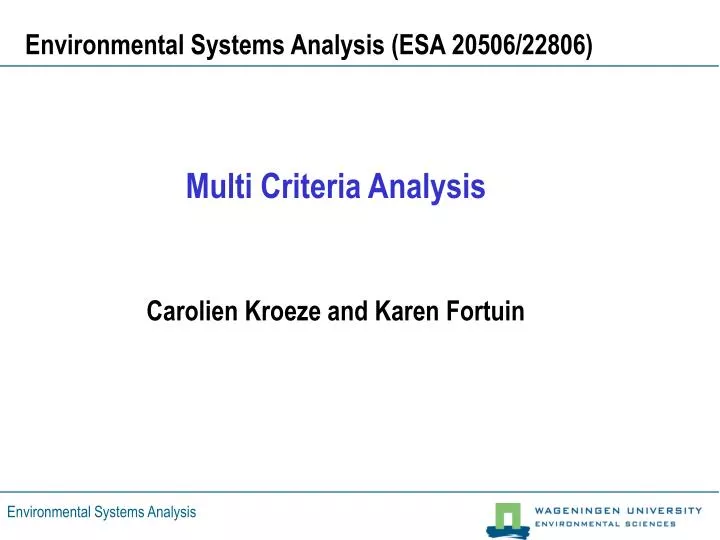 environmental systems analysis esa 20506 22806