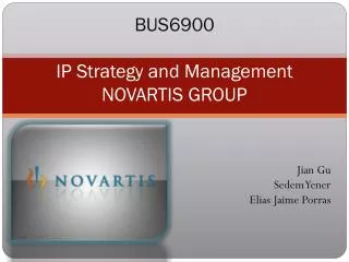 BUS6900 IP Strategy and Management NOVARTIS GROUP
