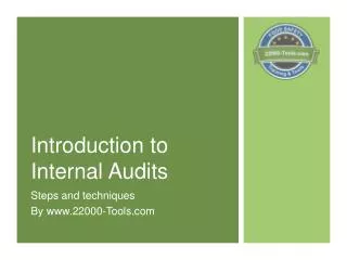 Introduction to Internal Audits