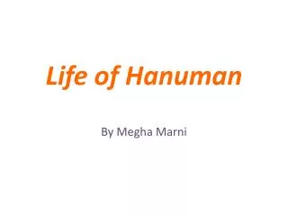 Life of Hanuman