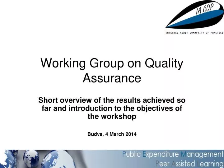 working g roup on quality assurance