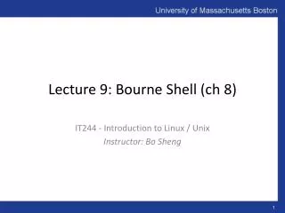 Lecture 9: Bourne Shell ( ch 8)
