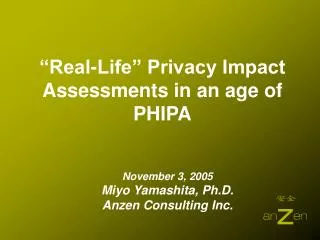 “Real-Life” Privacy Impact Assessments in an age of PHIPA