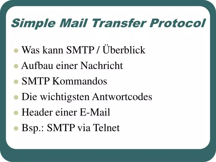 simple mail transfer protocol