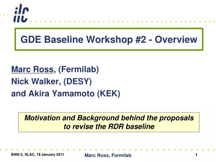 gde baseline workshop 2 overview