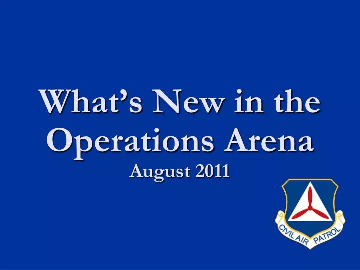 what s new in the operations arena august 2011