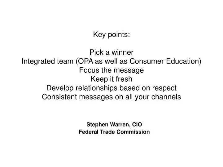 stephen warren cio federal trade commission