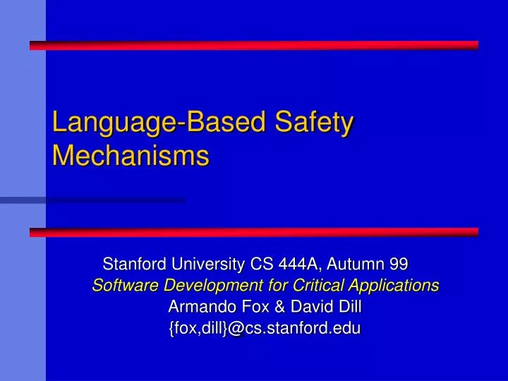 language based safety mechanisms