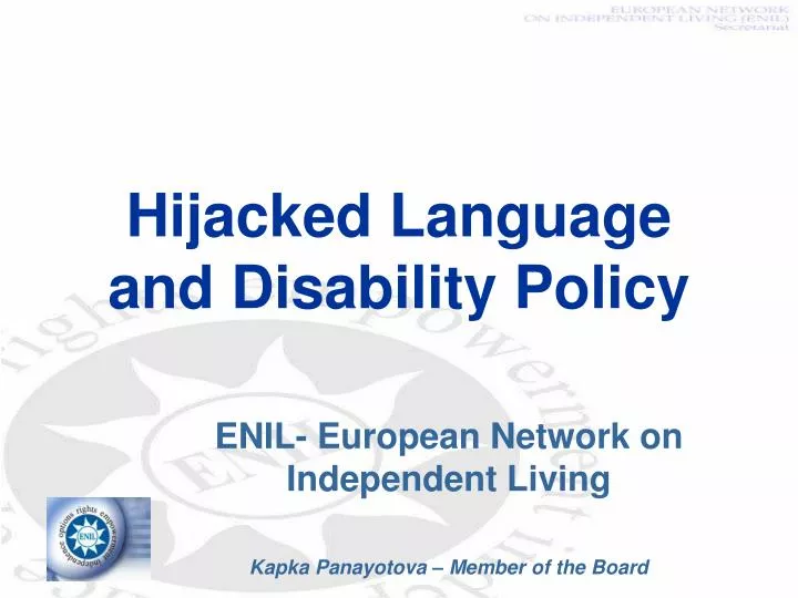 hijacked language and disability policy