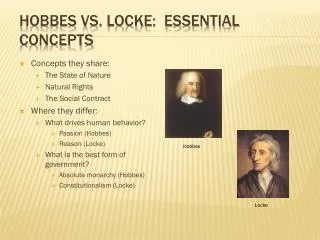Hobbes vs. Locke: essential concepts