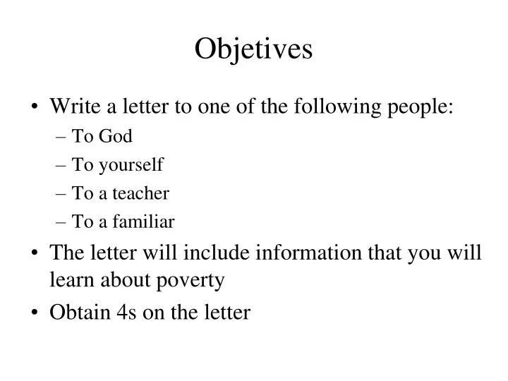 objetives