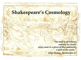 Shakespeare’s Cosmology