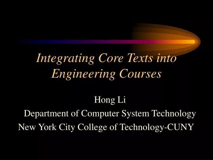 integrating core texts into engineering courses