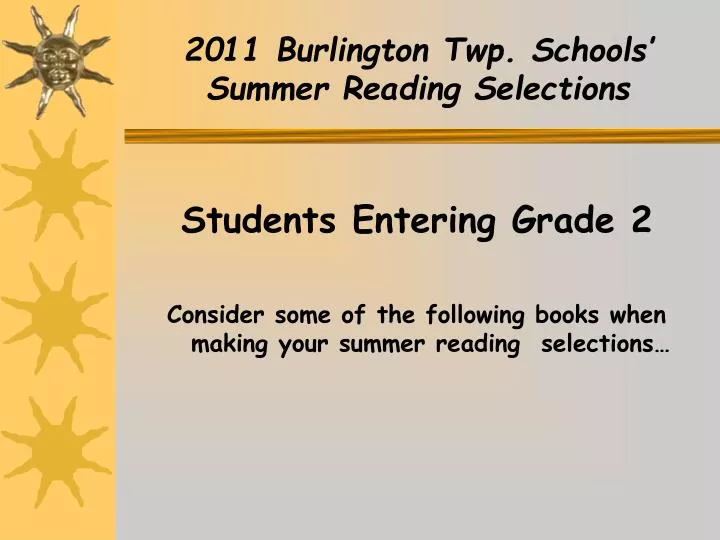 2011 burlington twp schools summer reading selections