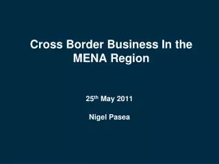 Cross Border Business In the MENA Region