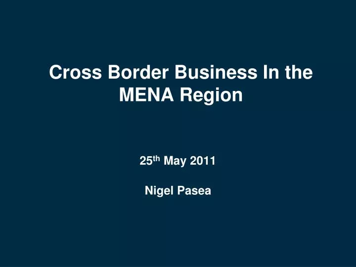 cross border business in the mena region