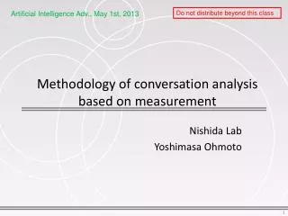 Methodology of conversation analysis based on measurement