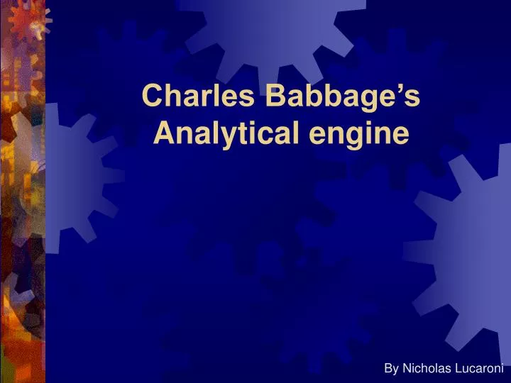 charles babbage s analytical engine