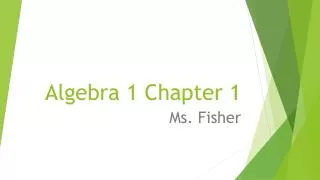 Algebra 1 Chapter 1