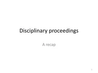 Disciplinary proceedings
