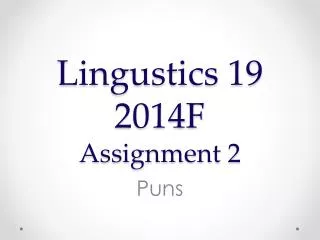 Lingustics 19 2014F Assignment 2