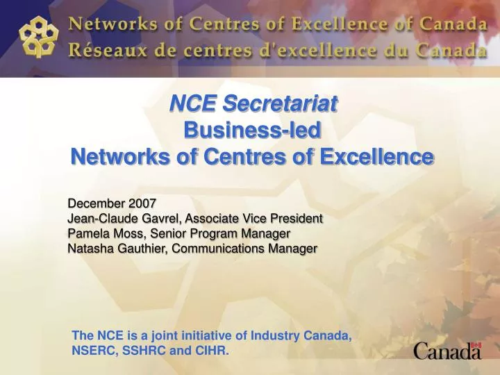 nce secretariat business led networks of centres of excellence