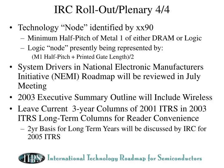irc roll out plenary 4 4