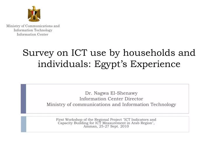 survey on ict use by households and individuals egypt s experience