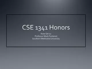 CSE 1341 Honors