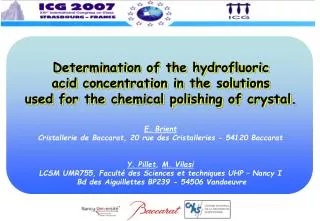 Determination of the hydrofluoric acid concentration in the solutions