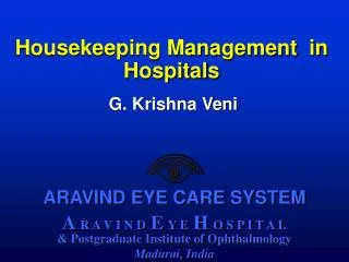 Housekeeping Management in Hospitals