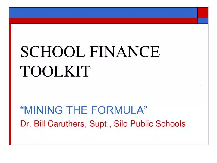school finance toolkit