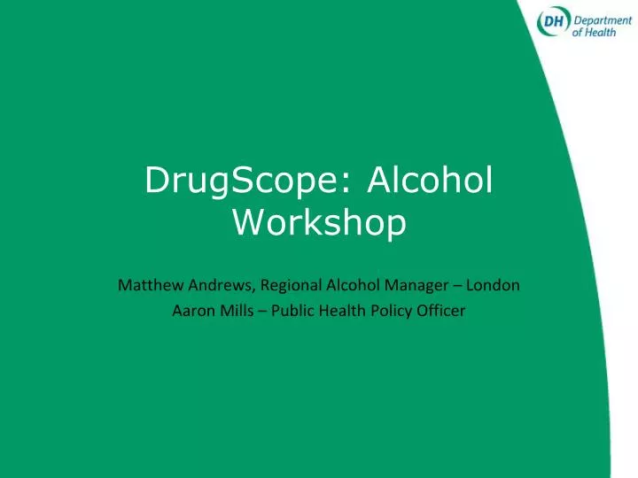 drugscope alcohol workshop