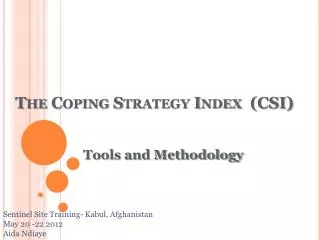 The Coping Strategy Index (CSI)