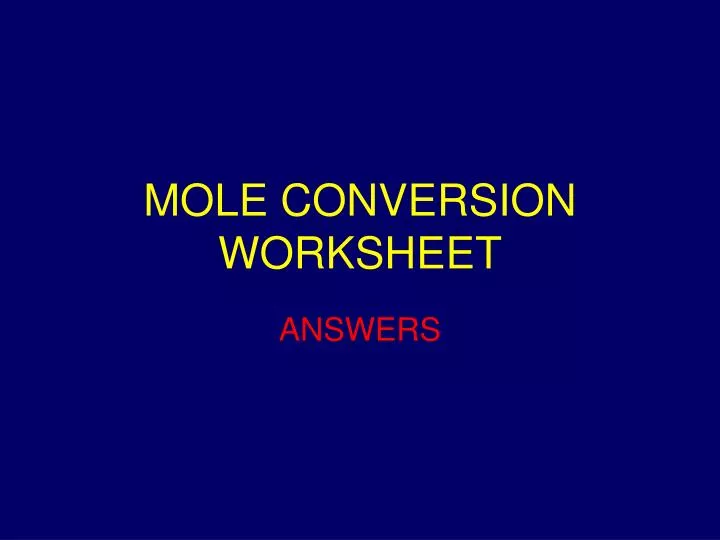 mole conversion worksheet