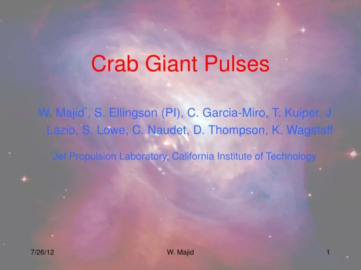 crab giant pulses