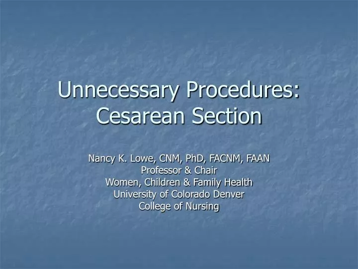 unnecessary procedures cesarean section